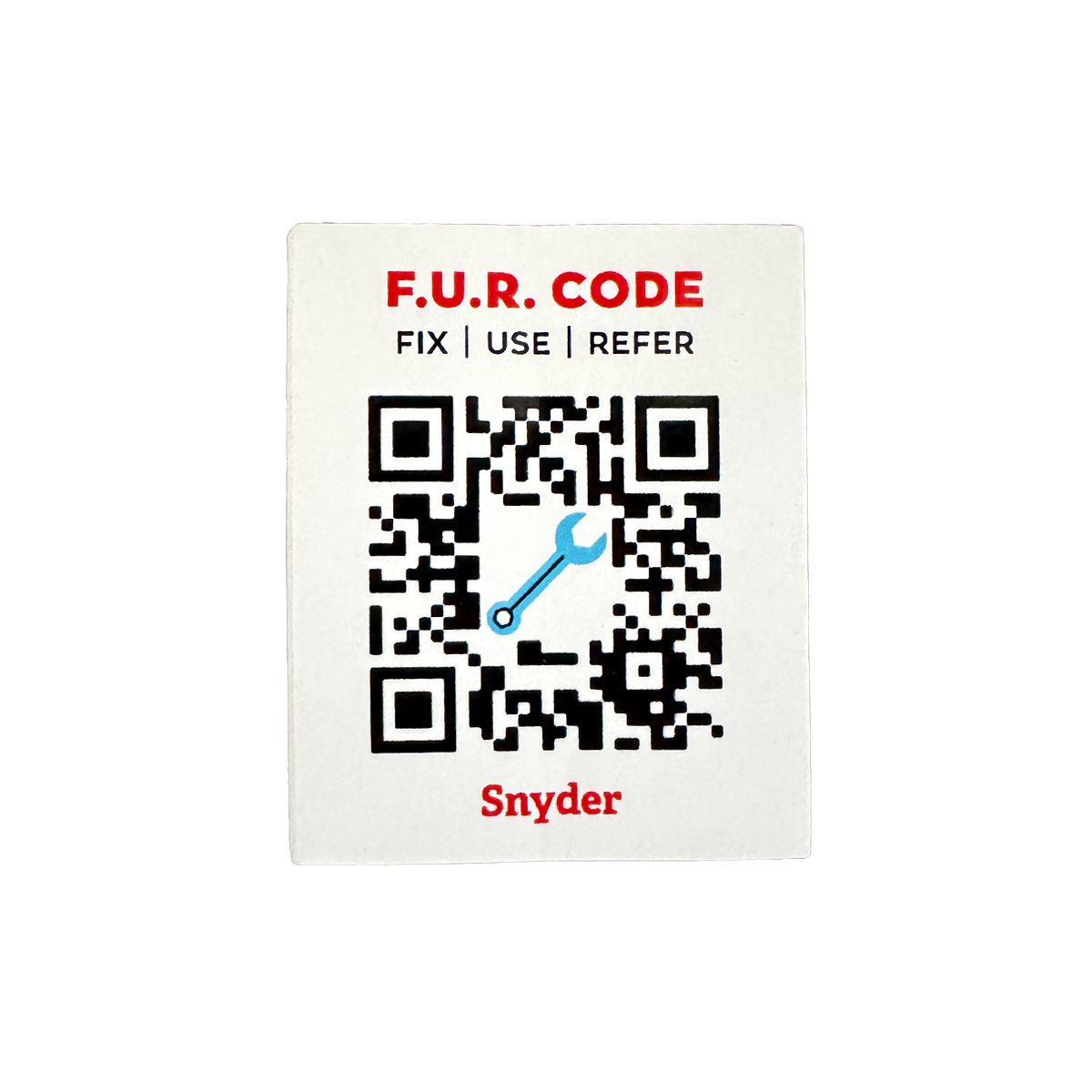 Snyder QR Code Sticker | Veterinary Emergency Group Store