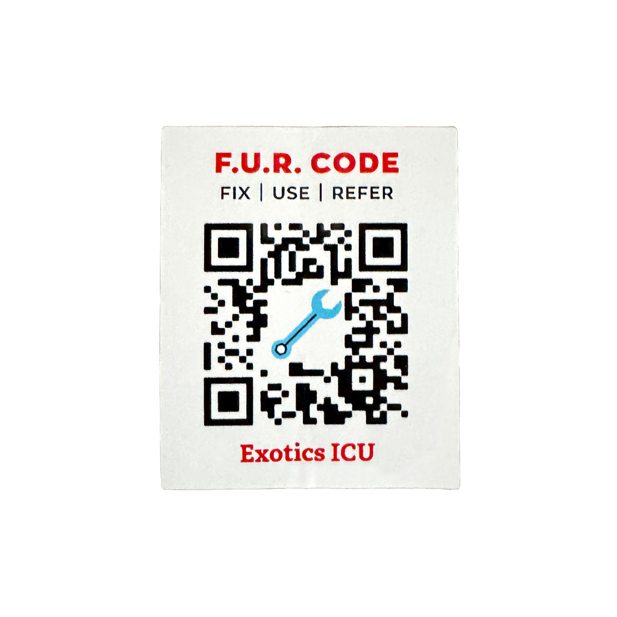 Exotics ICU QR Code Sticker | Veterinary Emergency Group Store