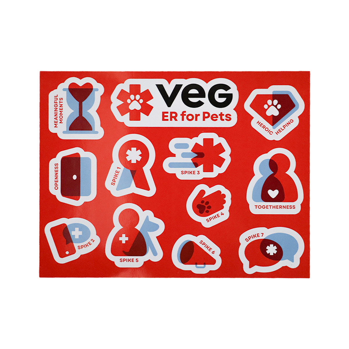 Spikes and Core Values Sticker Sheet | Veterinary Emergency Group Store